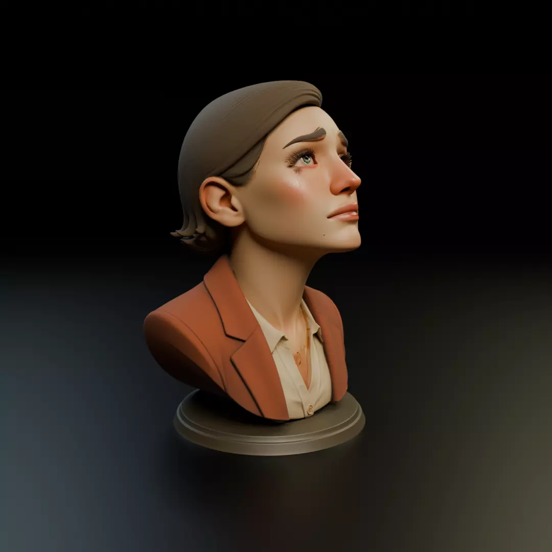 bust of woman 3D print model_11