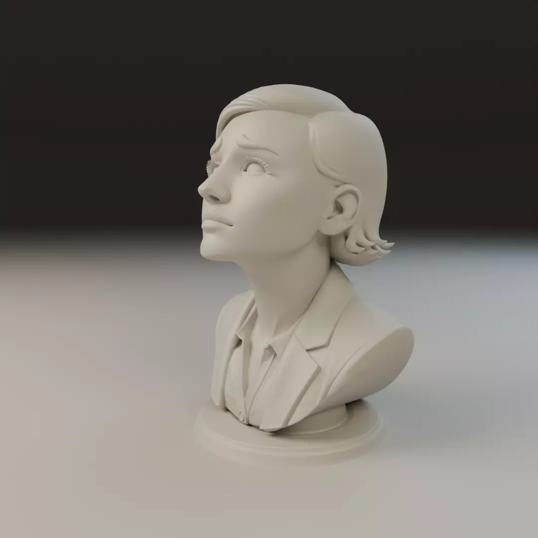 bust of woman 3D print model_10