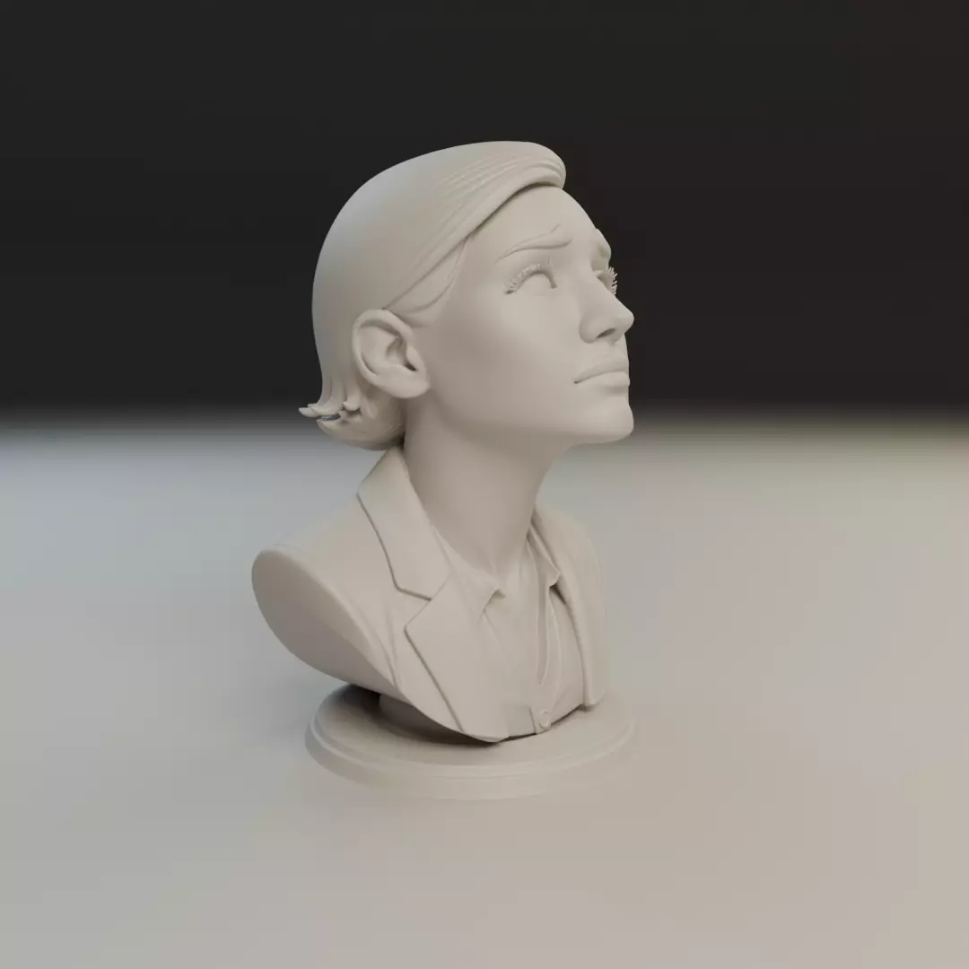 bust of woman 3D print model_12