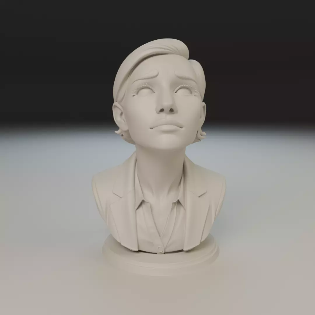 bust of woman 3D print model_16