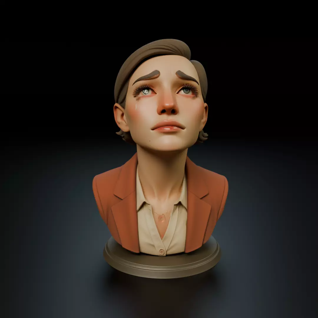 bust of woman 3D print model_15