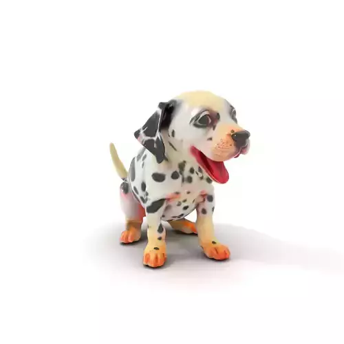 Playful Dalmatian Puppy model pack Low-poly 3D model