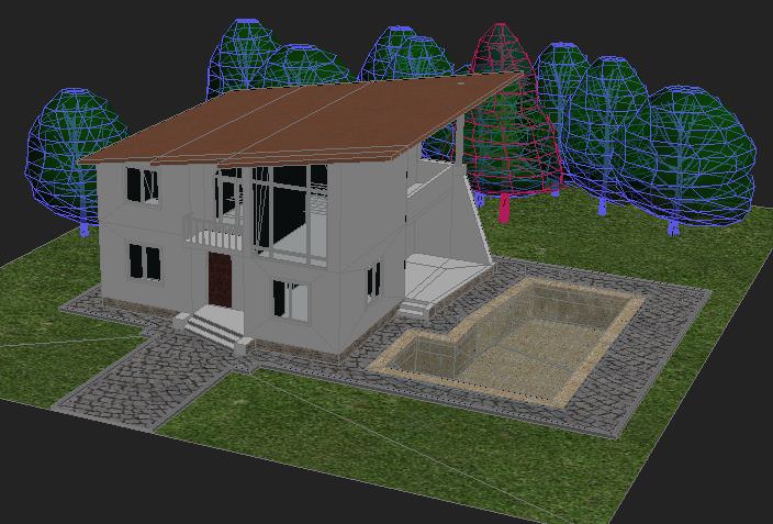 House with swimming pool 3D model_5