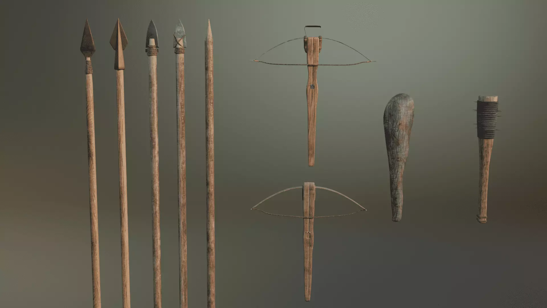 Medieval Weapons 3D Asset Pack Low-poly 3D model_2