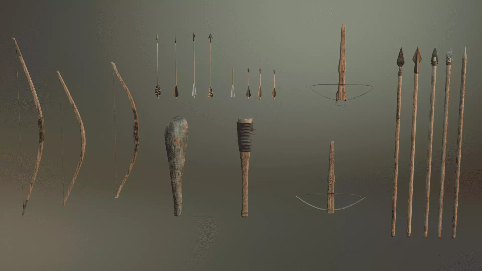 Medieval Weapons 3D Asset Pack Low-poly 3D model_1