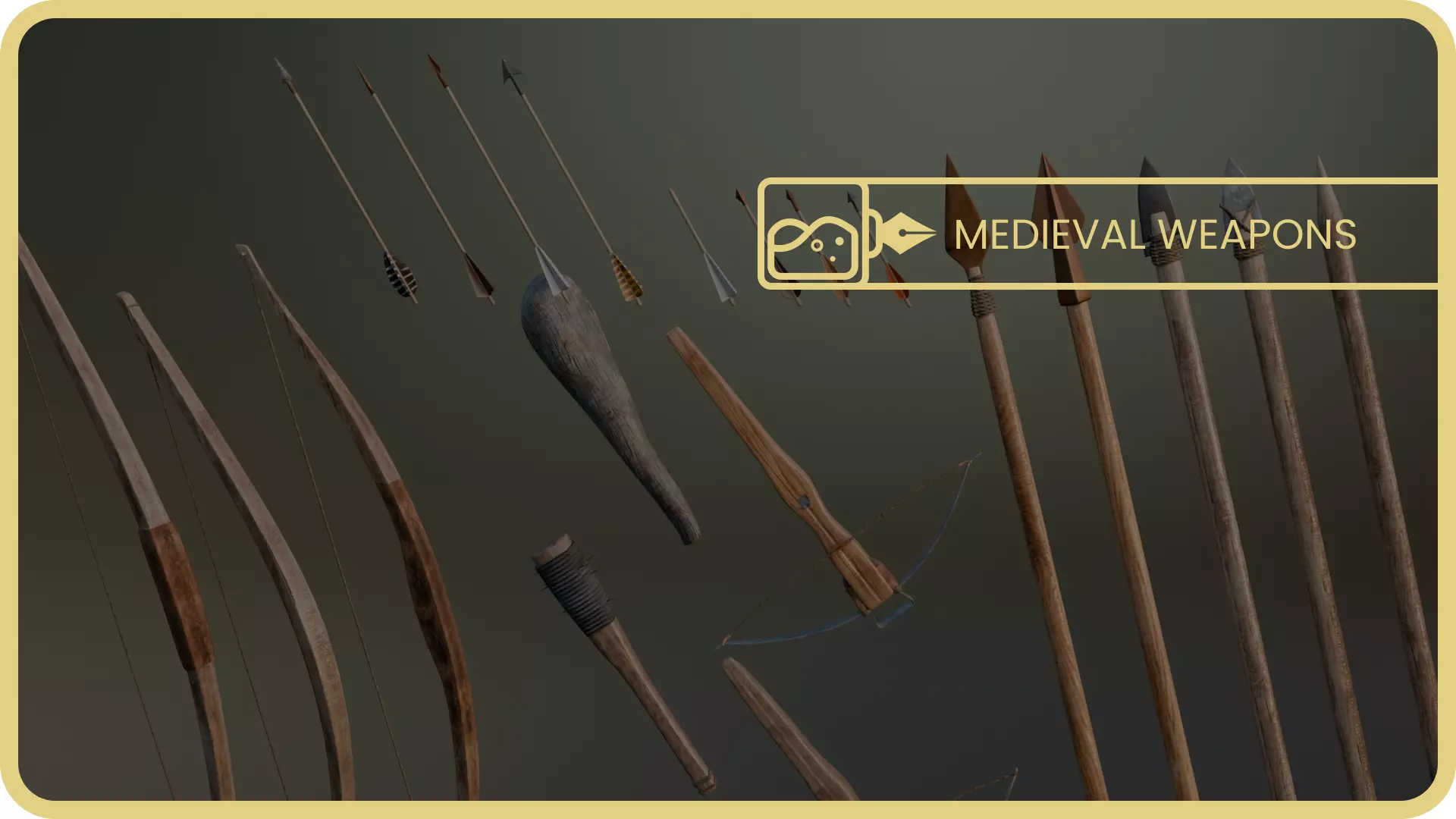 Medieval Weapons 3D Asset Pack Low-poly 3D model_0