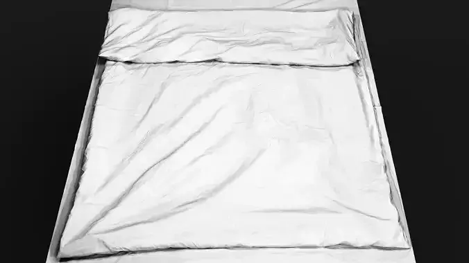 crumpled cloth bed linen detail pt1 PBR photogrammetry Low-poly 3D model