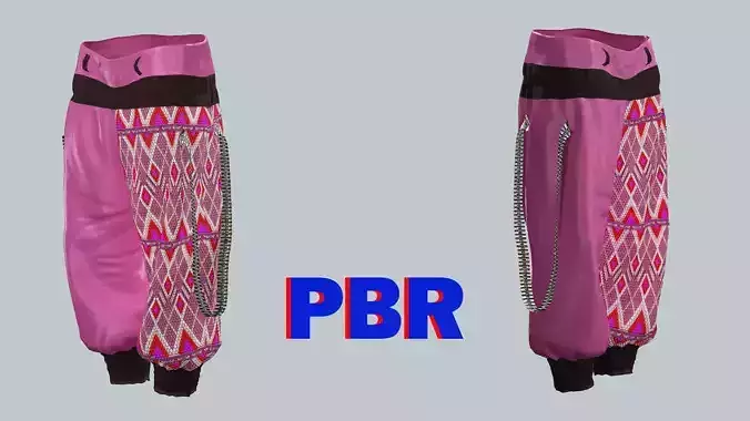 Pink Lady Dance Game Ready Trousers 26 Pant 3D Model