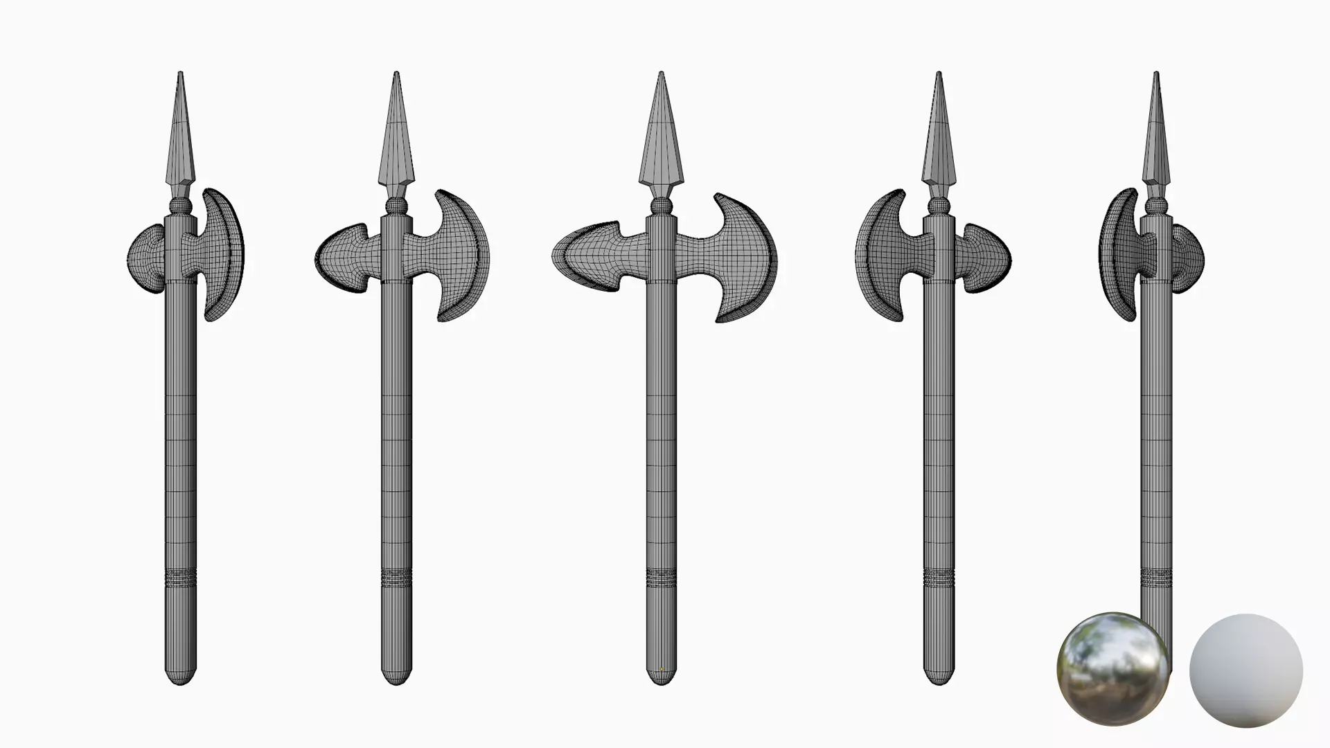 Melee Axe - 02 Low-poly 3D model_1