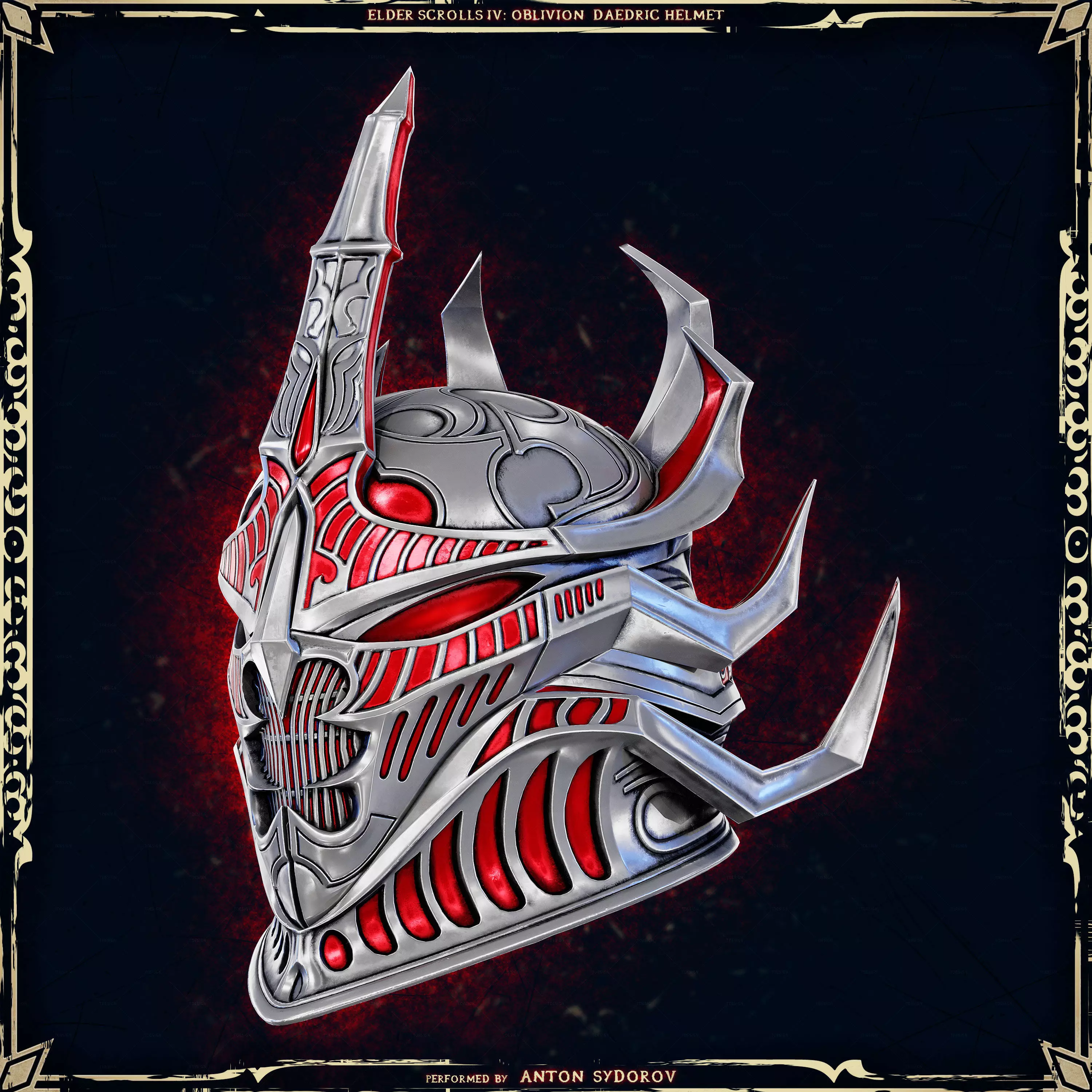 Daedric Helmet from The Elder Scrolls IV Oblivion Remastered 3D print model_1