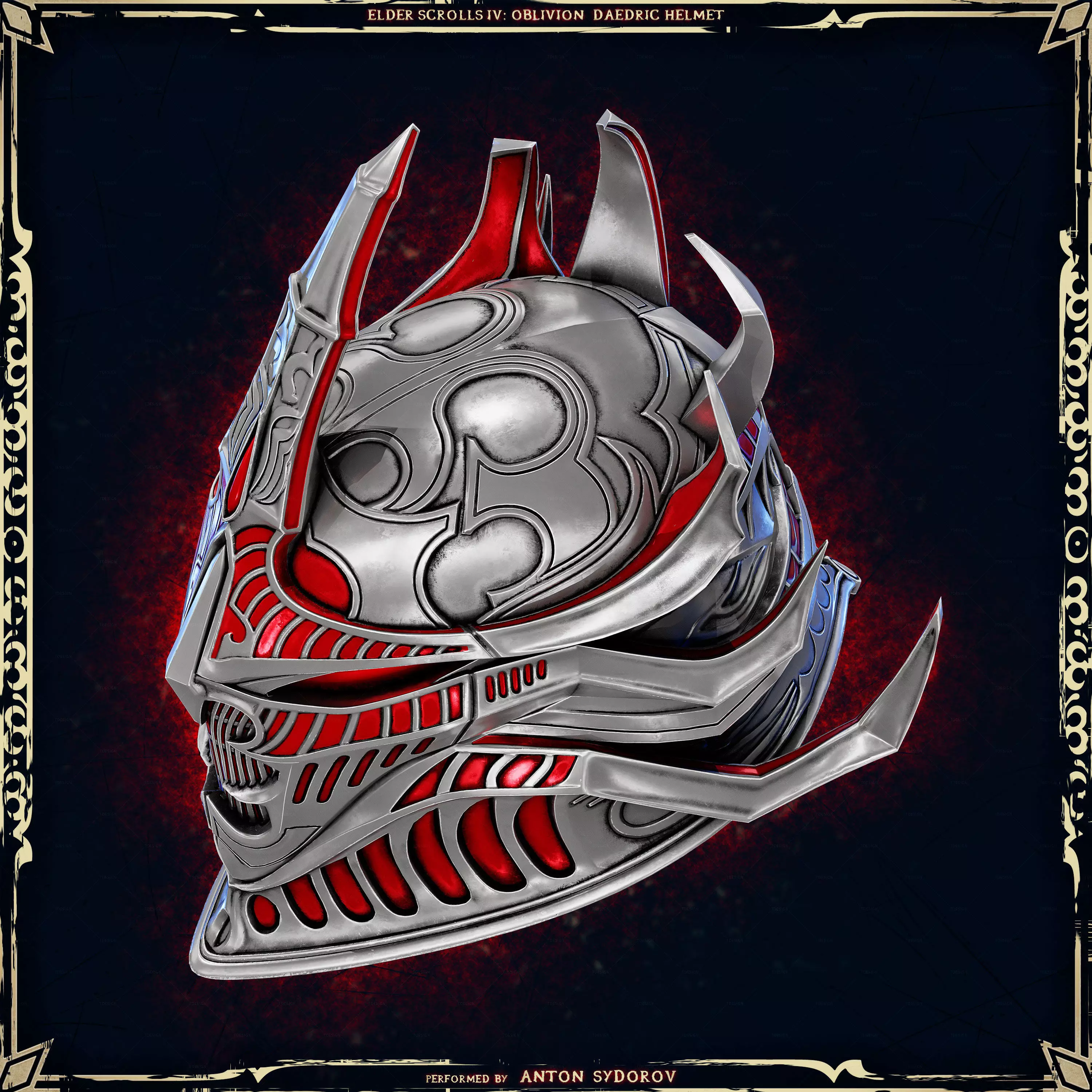 Daedric Helmet from The Elder Scrolls IV Oblivion Remastered 3D print model_5