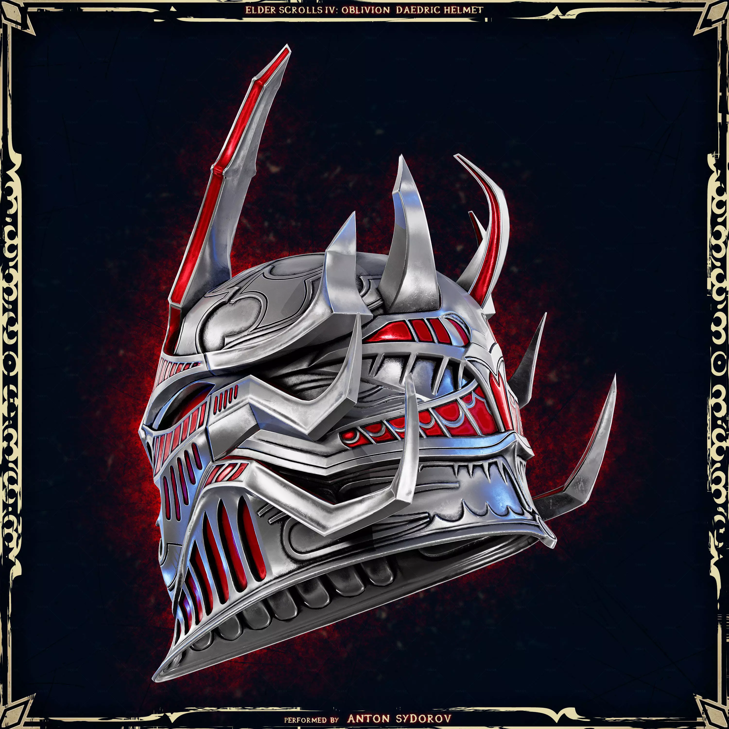 Daedric Helmet from The Elder Scrolls IV Oblivion Remastered 3D print model_3