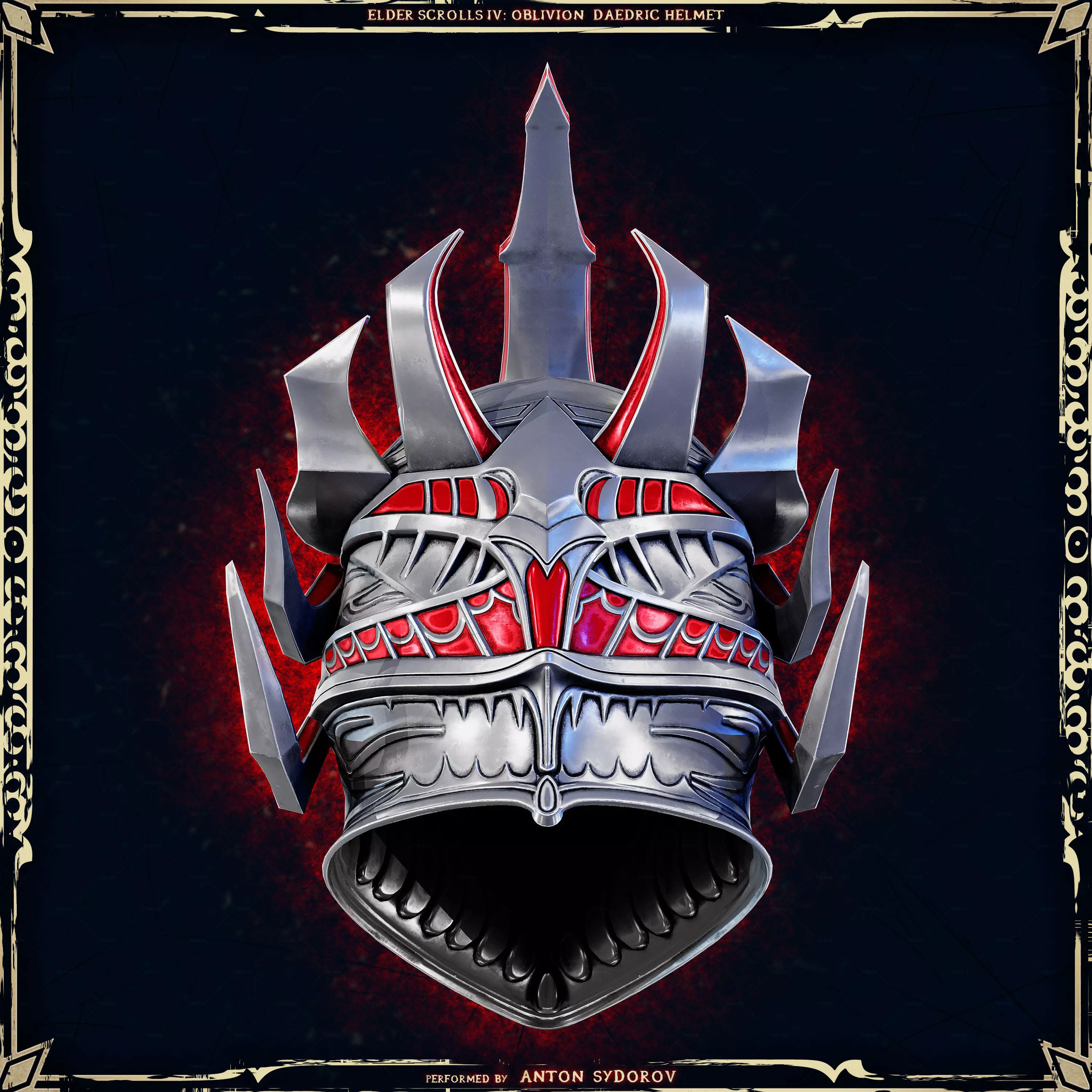 Daedric Helmet from The Elder Scrolls IV Oblivion Remastered 3D print model_4