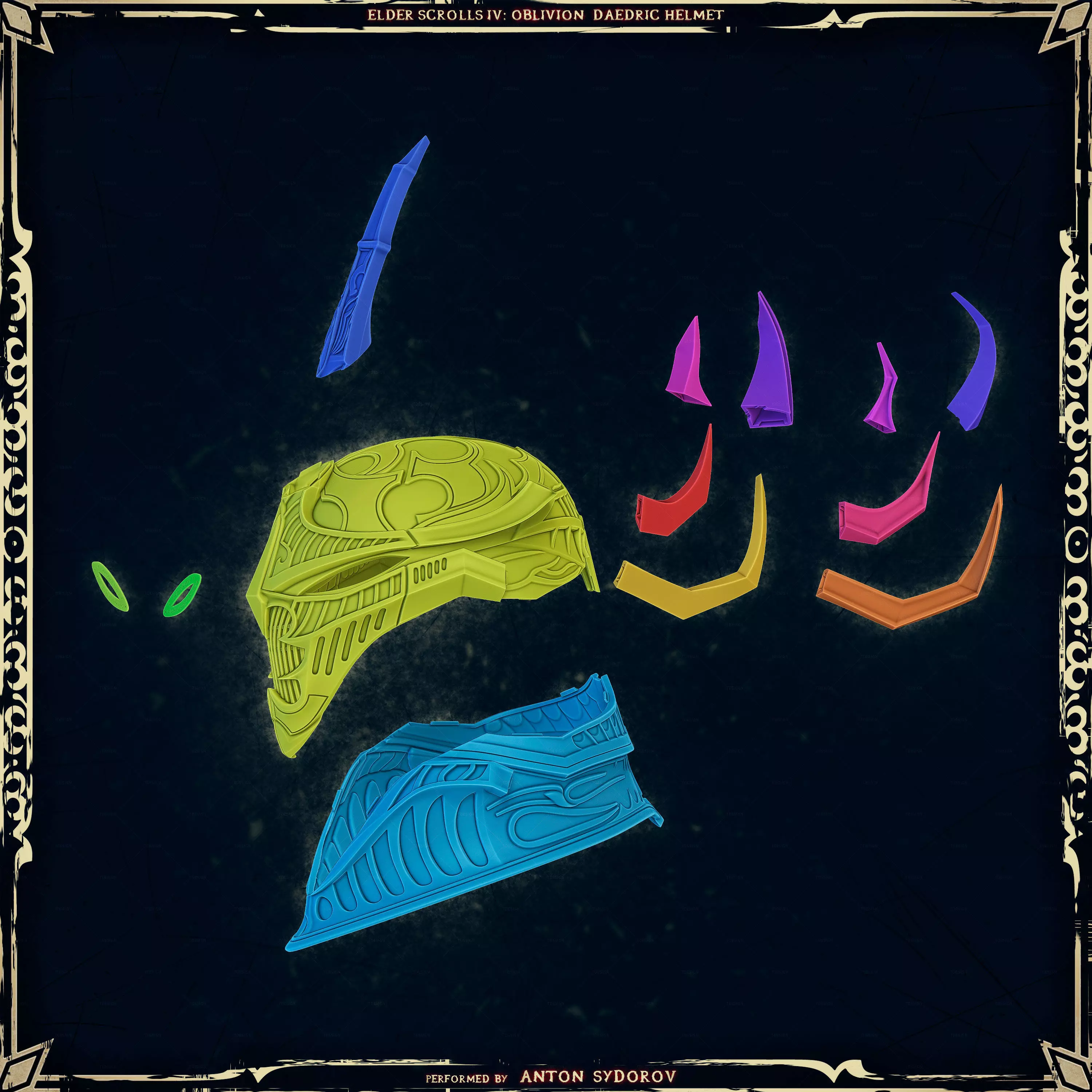 Daedric Helmet from The Elder Scrolls IV Oblivion Remastered 3D print model_6