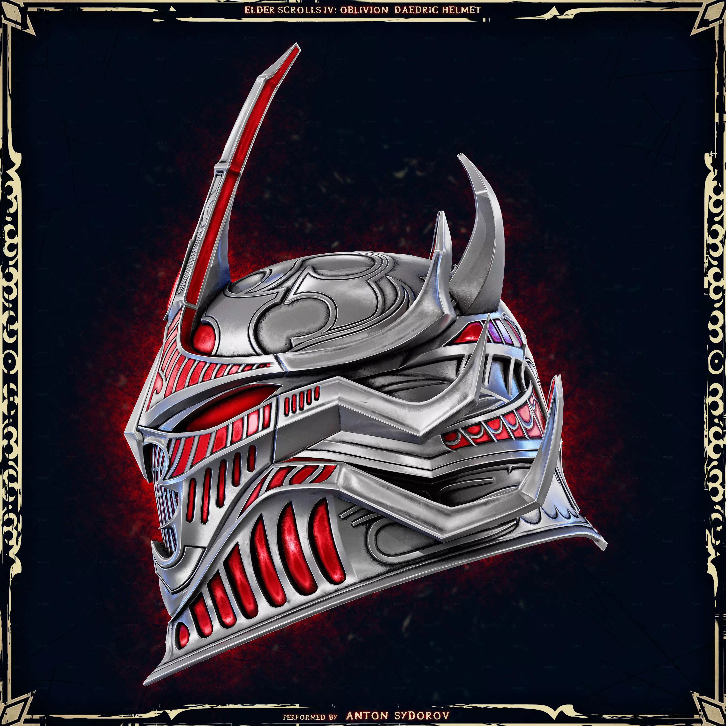 Daedric Helmet from The Elder Scrolls IV Oblivion Remastered 3D print model_2