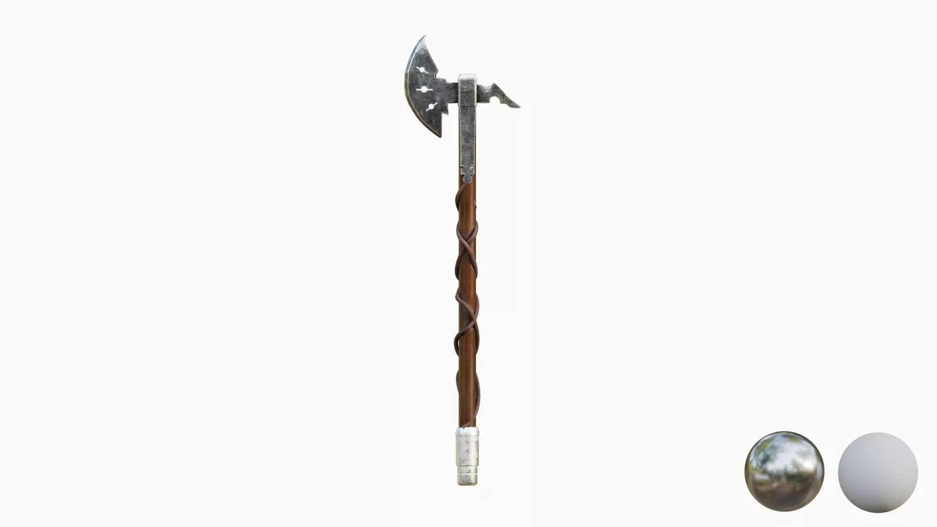 Melee long axe - 02 Low-poly 3D model_1