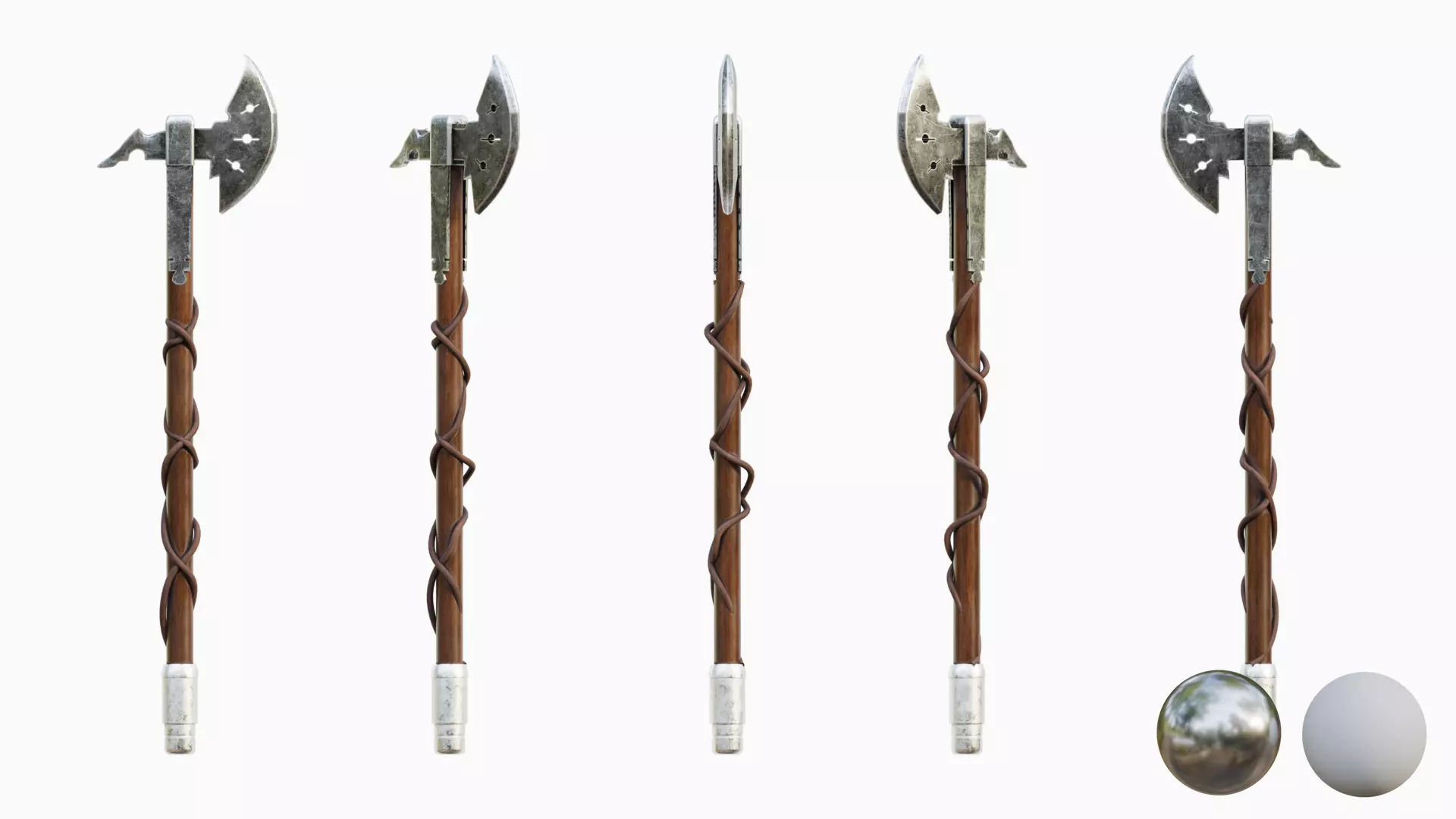 Melee long axe - 02 Low-poly 3D model_0