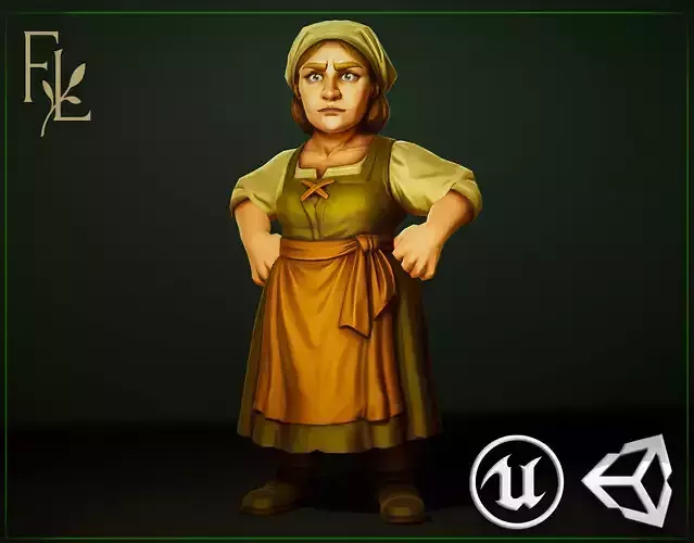 Peasant Mevina - Game ready character