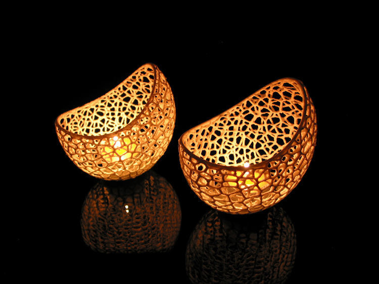 Filigree double wall tealight holder 3D print model_2