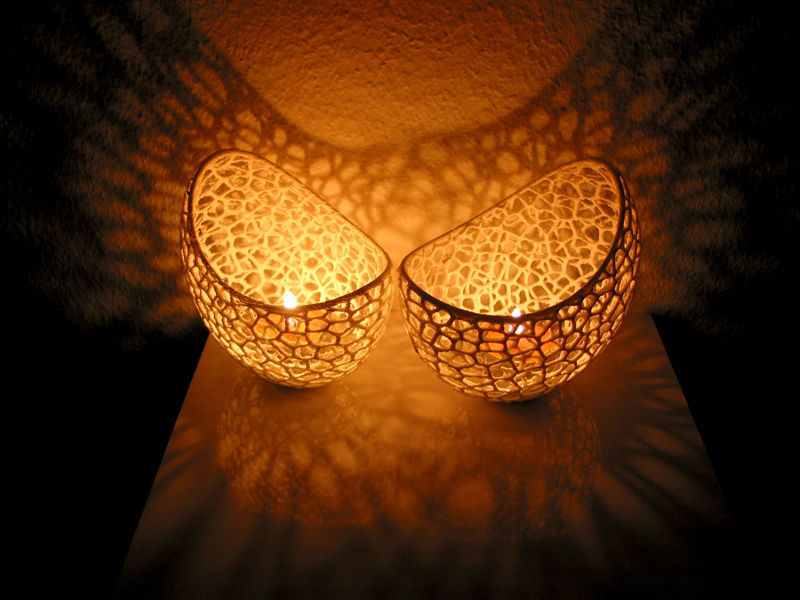 Filigree double wall tealight holder 3D print model_8