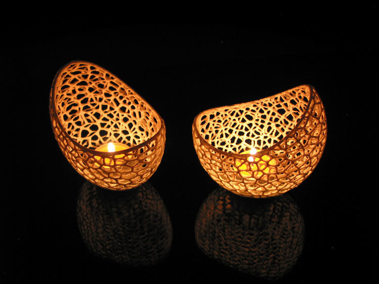 Filigree double wall tealight holder 3D print model_1