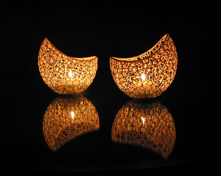 Filigree double wall tealight holder 3D print model_3