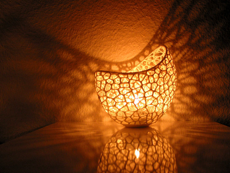 Filigree double wall tealight holder 3D print model_10