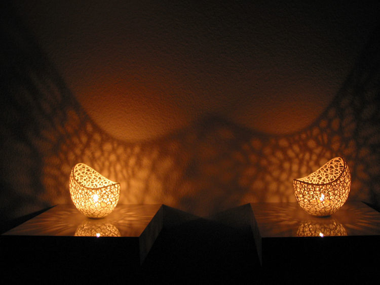 Filigree double wall tealight holder 3D print model_5