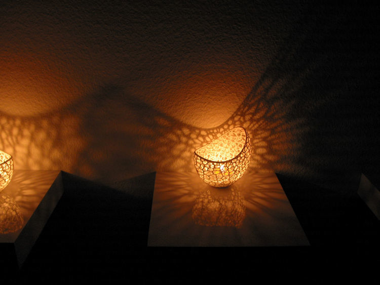 Filigree double wall tealight holder 3D print model_9