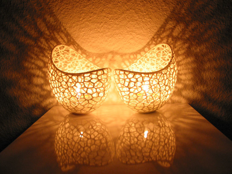 Filigree double wall tealight holder 3D print model_6