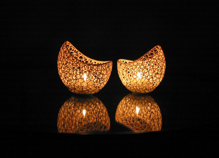 Filigree double wall tealight holder 3D print model_4