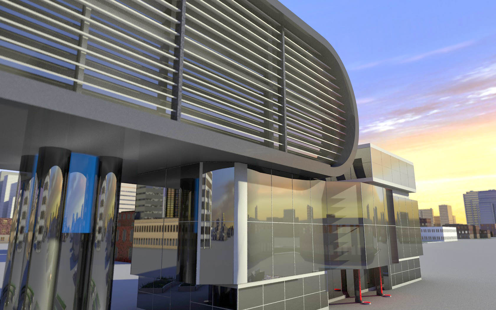 Modern Building Free 3D model_1