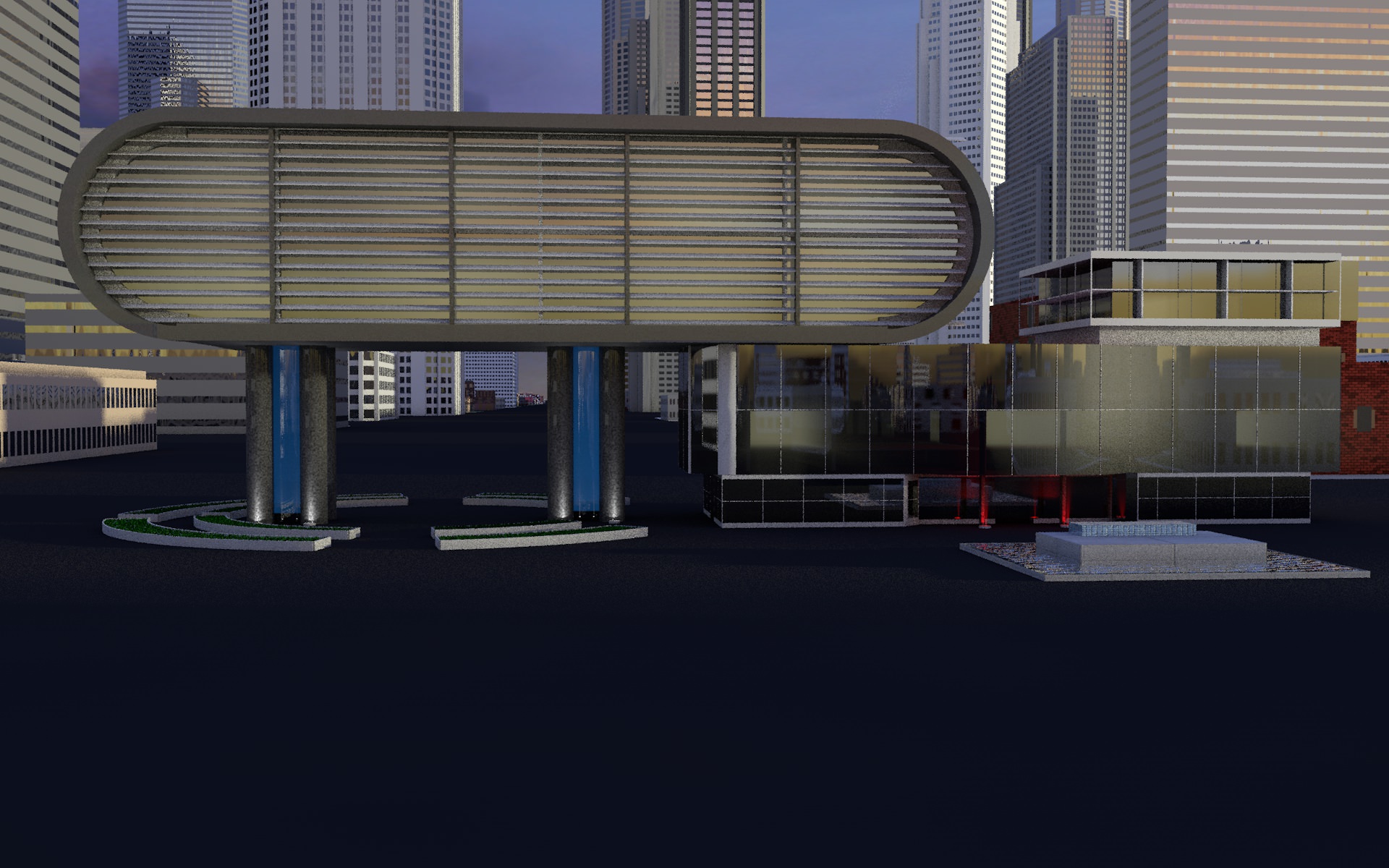 Modern Building Free 3D model_4