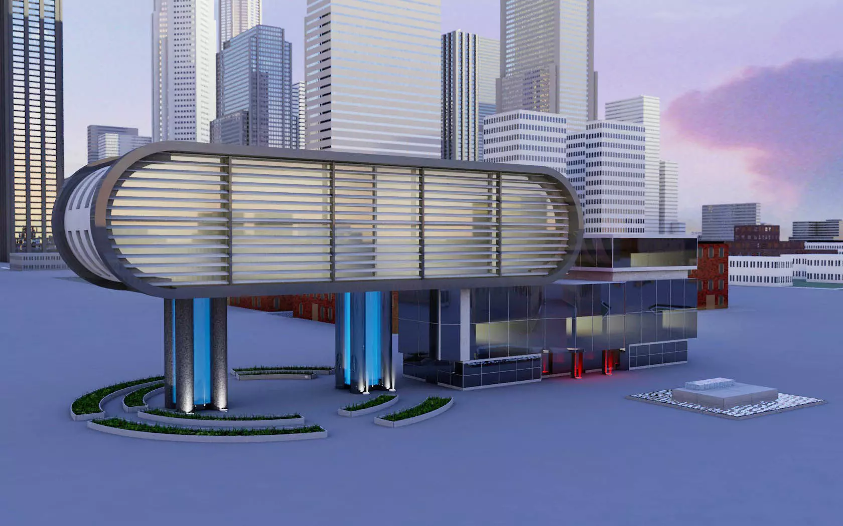 Modern Building Free 3D model_0