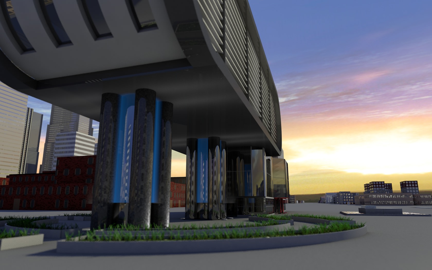 Modern Building Free 3D model_3