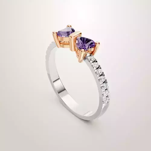 Heart Shaped Two Stone Engagement Ring 1