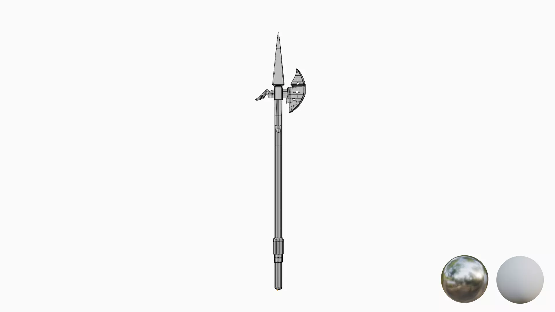 Switzerland Middle age Axe  Low-poly 3D model_2