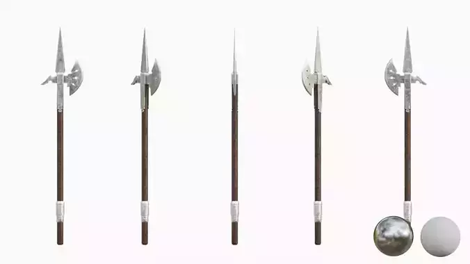 Switzerland Middle age Axe  Low-poly 3D model