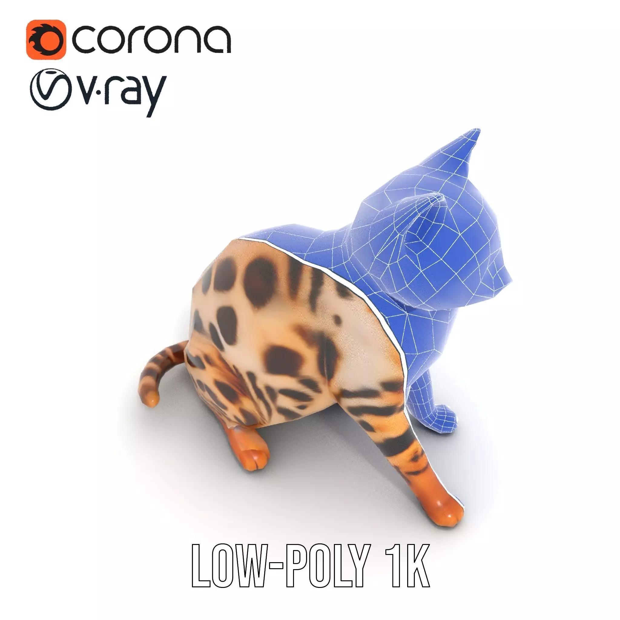 Spotted Bengal Cat model pack Low-poly 3D model_9