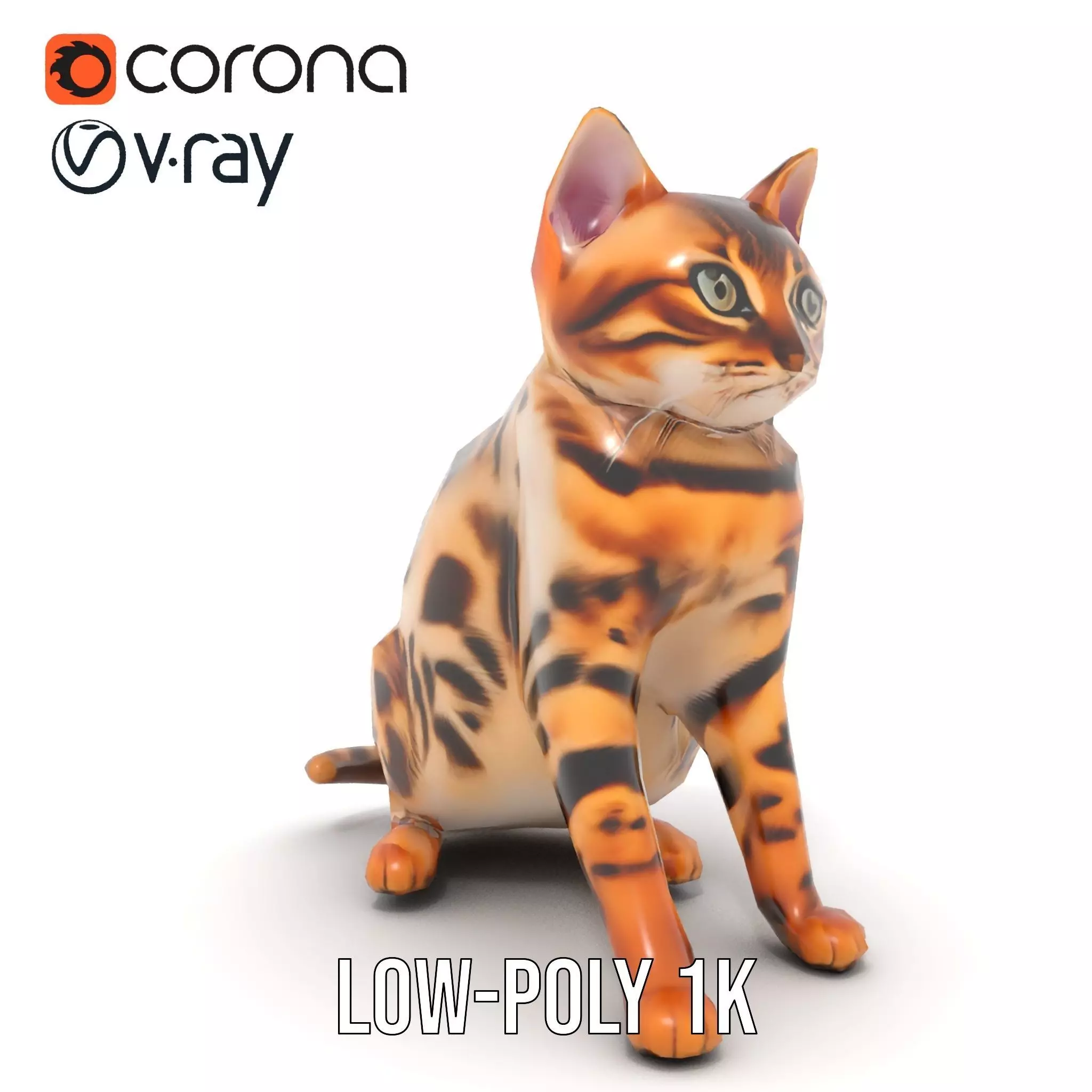 Spotted Bengal Cat model pack Low-poly 3D model_28