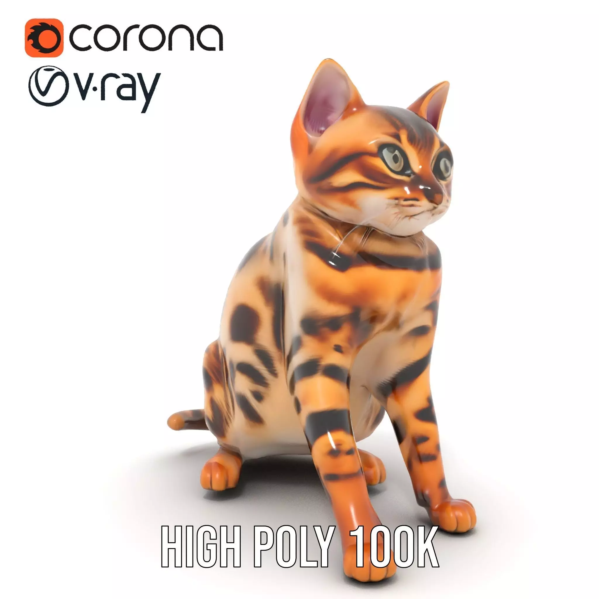 Spotted Bengal Cat model pack Low-poly 3D model_29
