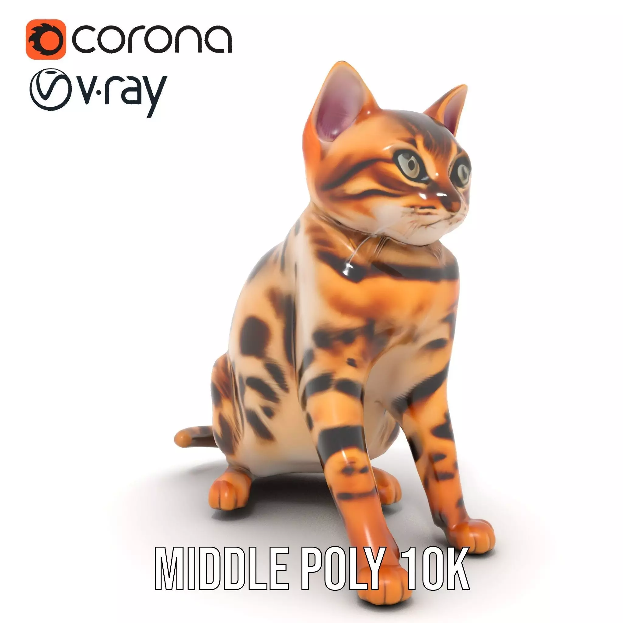 Spotted Bengal Cat model pack Low-poly 3D model_15