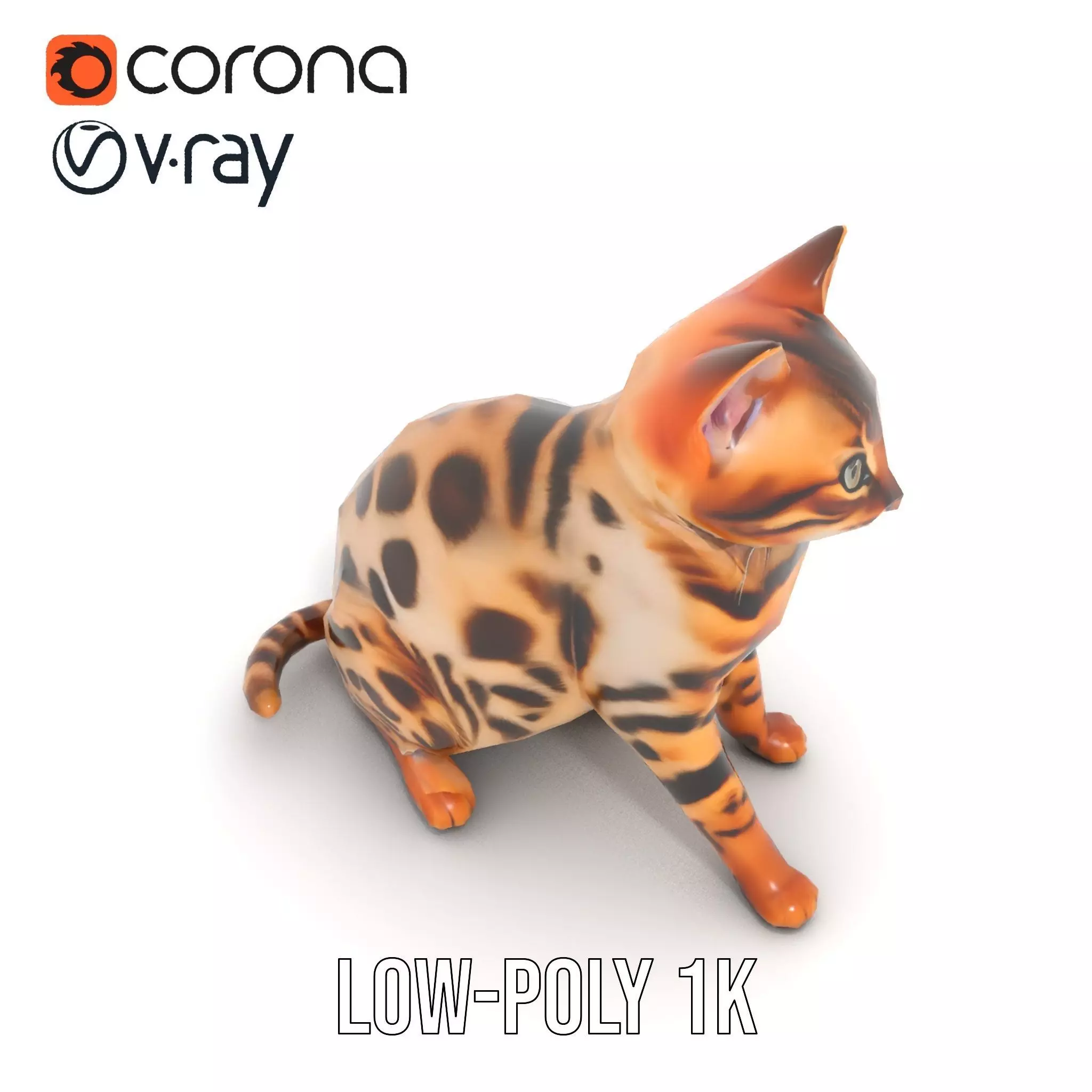 Spotted Bengal Cat model pack Low-poly 3D model_14