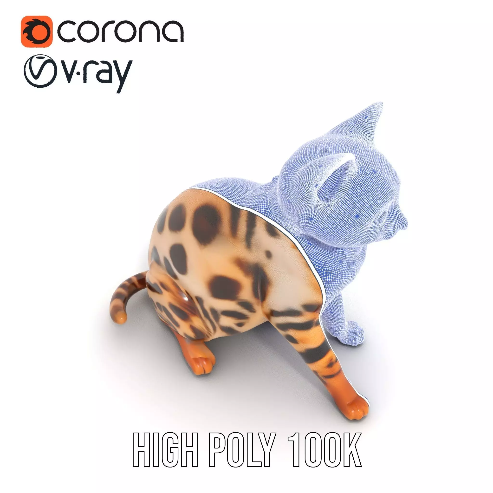 Spotted Bengal Cat model pack Low-poly 3D model_32