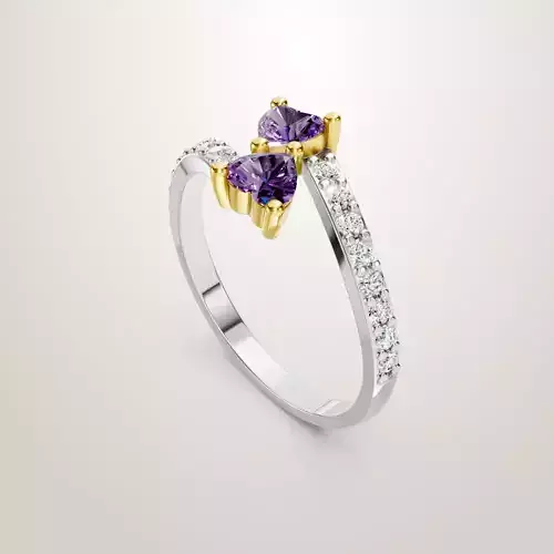 Heart Shaped Two Stone Engagement Ring 10