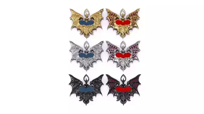 Vampires Kiss Pendant jewelry Halloween - for Him and Her 3D print model