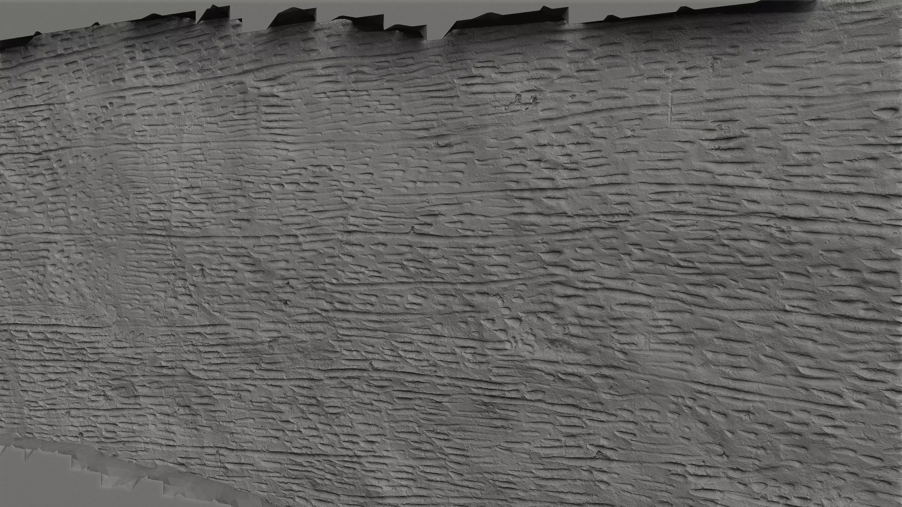 Abandoned Village Surface Scan - Stone Wall 12 3D model_10