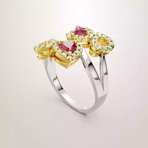 Heart Shaped Two Stone Engagement Ring 12