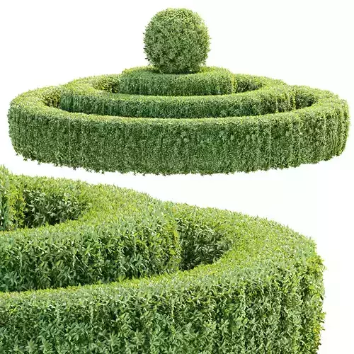 Spiral Hedge Bush 3D Model Vol 320