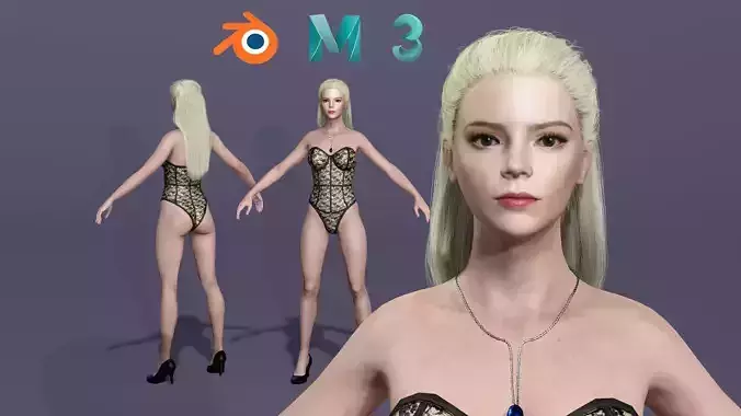 Realistic sexy female Hollywood Actress Anya Taylor Joy